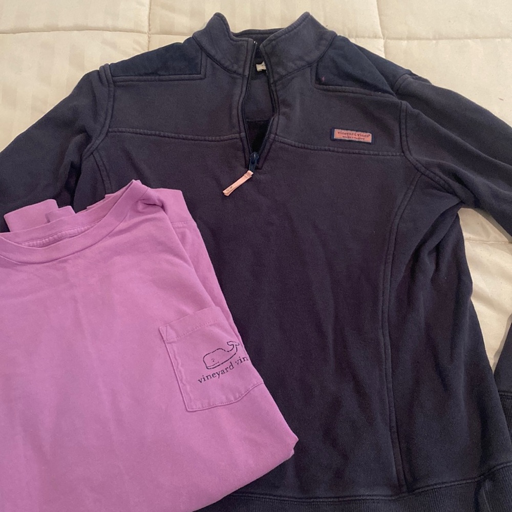 Vineyard vines shirts medium shep pullover and small purple long sleeve Lot